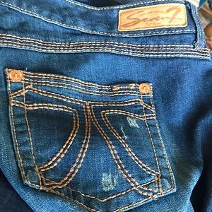 Seven7 Luxe Jeans Dk Rinse deconstruct w/copper
